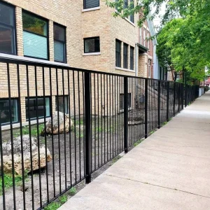Steel Railing Welded Construction Powder Coated Safety Railing 6 Feet Height for Commercial Buildings