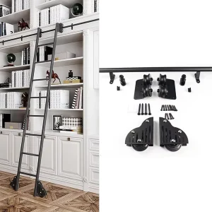 Steel Rolling Library Ladder with Adjustable Steps