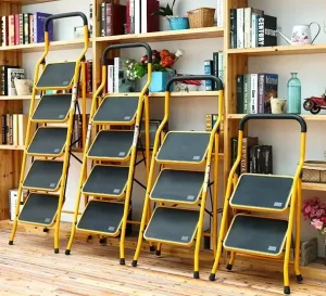Steel Round Pipe Household Folding Ladder 2-6 Steps for Home Use