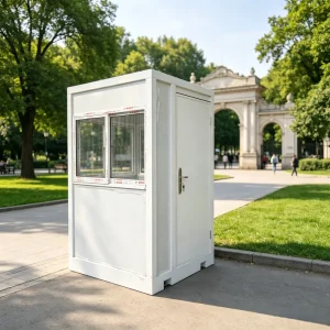 Steel Security Booth Heavy Duty Guard Booth Galvanized Steel Sentry Box Forklift Base Outdoor for Factory Parking Lot