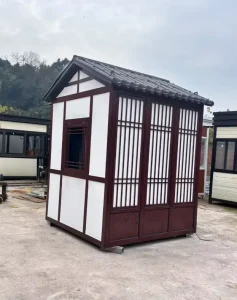 Steel Security Guard Booth Outdoor Security Cabin for School, Mall, and Construction Sites