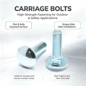 Steel Silver Zinc Plated Carriage Bolt for Rail Fastening