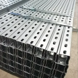 Steel Solar Panel Ground Mounting System C-Profile Zn-Al-Mg Coated