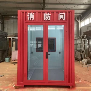Steel Structure Chinese Style Security Guard Booth for Firefighters with Separate Rest Rooms Waterproof & Windproof Customized