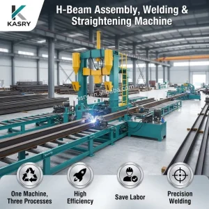 Steel Structure Production Line Featuring H Beam Assembly Welding Straightening CNC Control Automatic Lathe Stable Performance