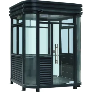 Steel Structure Rounded Corner Booth Fluorocarbon Paint Modern Design Sun Protection Windproof Insulation Parking Lot Toll Booth