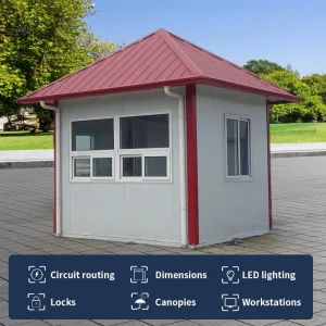 Steel Structure Sandwich Panel Prefab Guard Booth Security House for Parking Lots