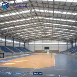 Steel Structure Sports Hall Building Prefabricated Metal Arena with Space Frame Truss Roof Lighting System