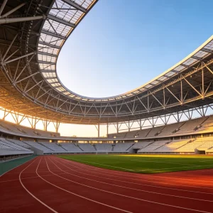 Steel Structure Stadium Building Pre Engineered Truss Roof Clear Span Fire Resistant Anti Corrosion Fast Assembly