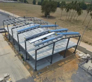 Steel Structure Warehouse To UAE Prefabricated Factory Build Temporary Warehouse Hall Workshop Steel Frame Building Kits