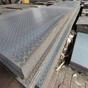 Steel Tread Plate with Raised Studs for Ice Grip and Snowy Condition