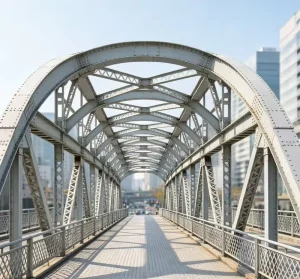 Steel Truss Highway Bridge Prefabricated Steel Arch Pedestrian Bridge for Urban Greenways