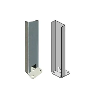 Steel Vinyl Fence Post Anchor 4×4 Inch or 5×5 Inch Fence Post Base Brackets