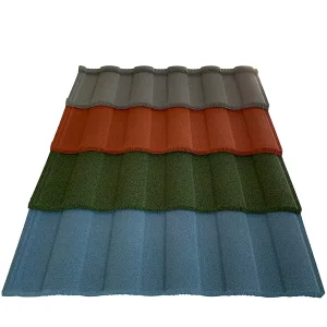 Stone Coated Steel Roof Tiles Metal Roofing Panels Heat Resistant Corrugated For Villa House School Roofing