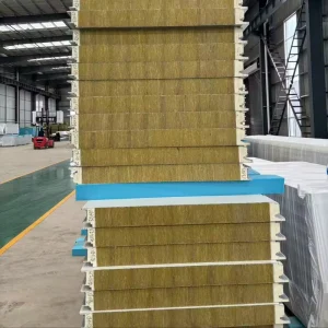 Stone Wool Sandwich Panel Energy Saving Thermal Insulation Construction Material for Prefabricated Houses
