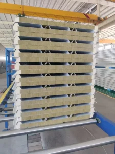 Stone Wool Sandwich Panels Industrial Customization Insulated Fireproof Rockwool Sandwich Panel