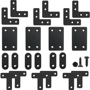 Straight Brace Stainless Steel Black Flat Brace Straight Corner Braces Straight Brackets Metal Flat Straight Mending Plates