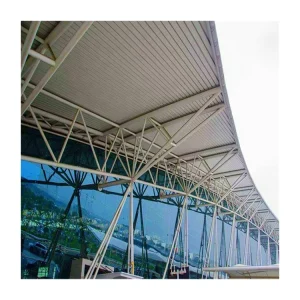 Structural Steel Frame Construction Steel Pipe Truss Structure Airport Building Roof System