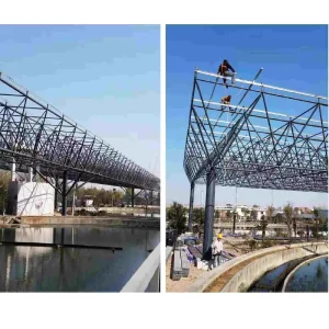 Structural Steel Truss System Industrial Buildings Bridges Warehouses Heavy Duty Welded Connections