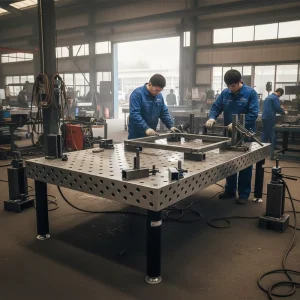 Structural Steel Welding Table Heavy Duty Fixture Platform for H Beam Angle Steel Assembly Robust Workbench 1 Year