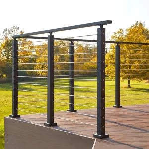 Sturdy Square Post Modern Stainless Steel Railing Cable Outdoor Balcony and Staircase Railings High Security Rust Resistant
