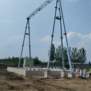 Substation Frame Hot Dip Galvanized Lattice Steel 10kV 500kV Power Transmission Support Structure