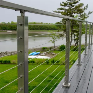 Surface Mounted Stainless Cable Railing for Stair Railing