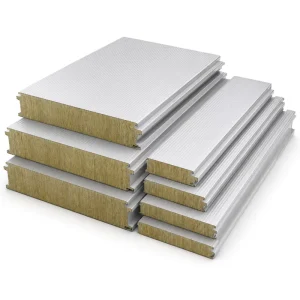 TS350GD+AZ TS550GD+AZ Rock Wool Steel Sandwich Panel Fireproof Soundproof Thermal Insulation Board for Wall Partition