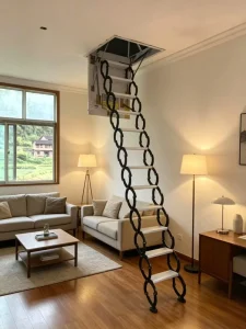 Telescopic Foldable Electric Aluminum Loft Ladder for Attic Access