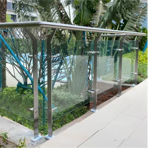 Tempered Glass Balcony Railing Privacy Balustrade Handrail Aluminum Handrail for Stair