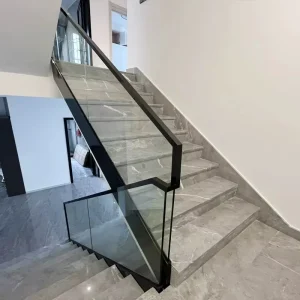 Tempered Laminated Glass Aluminum U Channel Stainless Steel Balcony Top Handrail Railing System for Outdoor Construction OEM