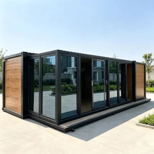 Tempered Large Glass Expandable Prefabricated Container House Moisture Proof Detachable Luxury Prefab Villa