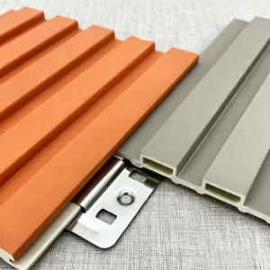 Texture WPC Grating Plate Modern Waterproof Wall Panels Quick Install Wood Customized Home Office