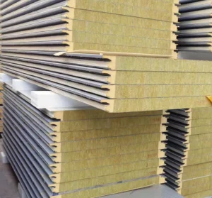 Thermal Sound Insulation Clean Room Sandwich Panels Rock Wool 50mm 75mm 100mm Rock Wool Sandwich Panel
