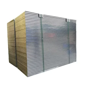 Thermal Sound Insulation Rock Wool Sandwich Metal Surface for Warehouse Use 50mm 75mm 100mm Thickness Fire Resistant Water