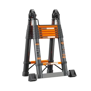 Thickened Carbon Steel Telescopic Ladder 150kg Load Capacity 2M Extended Height Outdoor Home Engineering Use Multi-function