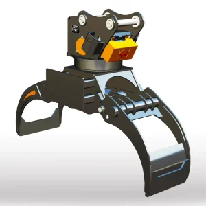 Thickened Excavator Grapple 360 Degree Rotation Log Handling Clamp Engine Powered for Farm Forest Site Loading Unloading