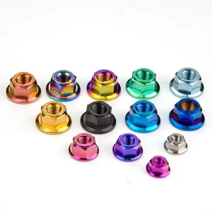 Titanium Alloy Flange Hex Lock Nut M5 M6 M8 M10 Tc4 Anti-Loosening Nut