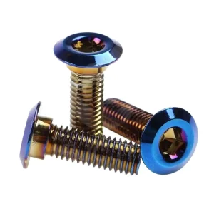Titanium Alloy Motorcycle Screw TC4 Flange Countersunk Hex Socket Screw Color Anodized Custom for Bike Auto Modification