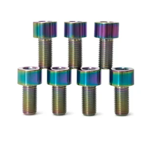 Titanium Alloy TC4 Grade PVD Vacuum Plated Metric Thread Cylindrical Head Allen Bolts M10X20 25 30 35 40 45 for Cycling