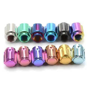 Titanium Tire Valve Stem Caps Knurled Style