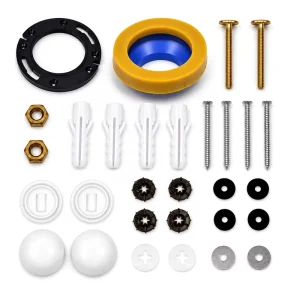 Toilet Wax Ring Kit with Bolts and Flange for 3-Inch and 4-Inch Waste Lines