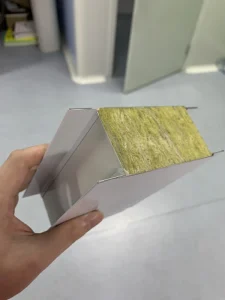 Tongue and Groove Color Steel Rock Wool Sandwich Panel Class a Fireproof Modular Building Walls and Warehouse Partition