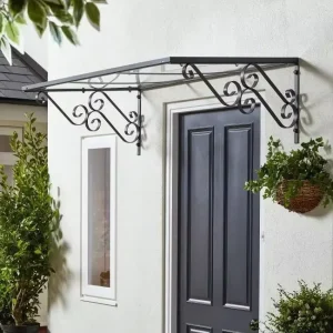 Toughened Glass Awning With Steel Frame Entrance Canopies Commercial Residential Awning Canopy