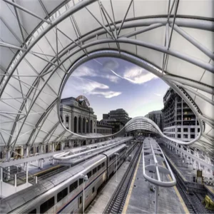 Train Station Steel Truss of Roof Steel Pipe Truss Shed Roofing