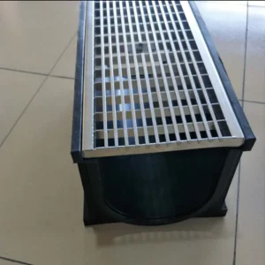 Trench Slot Gutter Rain Drain System Outdoor Stainless Steel Profile Grating Covering Plastic Drain Channel Water Resistant