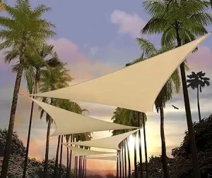 Triangle Sun Shade Sail Sand Permeable Patio Cover with UV Block for Garden Backyard Outdoor Facility and Activities