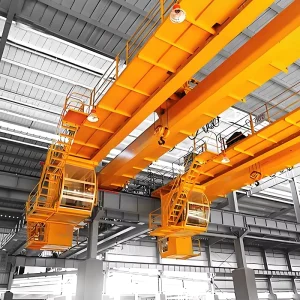 Twin Girder Overhead Travelling Crane PLC Controlled Industrial Bridge Hoist for Large Scale Workshops
