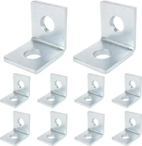 Two Hole L Shape Angle Bracket Galvanized Steel Corner Connector Strut Channel Support Heavy Duty Industrial Mounting