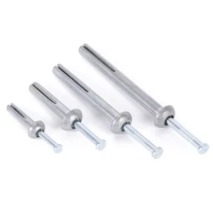 Two Piece Drive Pin Anchor Pre Assembled Ground Screw Steel Material Zinc Plated Surface Hex Washer Head Class 12.9